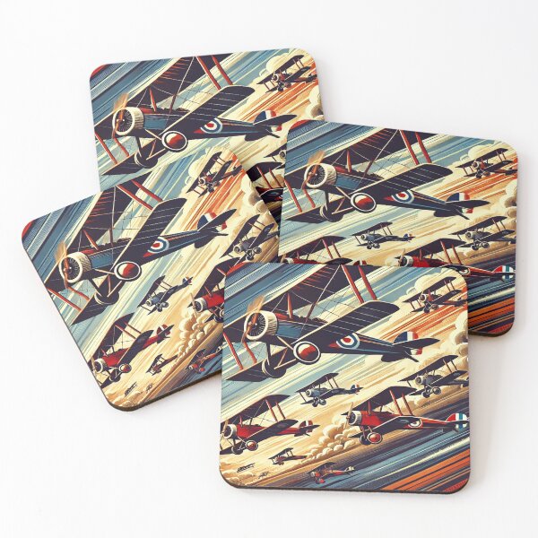 Item preview, Vintage Art Deco WWI Biplane Dogfight Poster – Classic Aviation Artwork designed and sold by ilconte87.