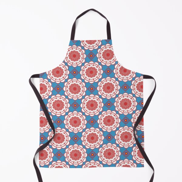 Item preview, A blue and red floral patterned fabric designed and sold by PWDigitalArt.