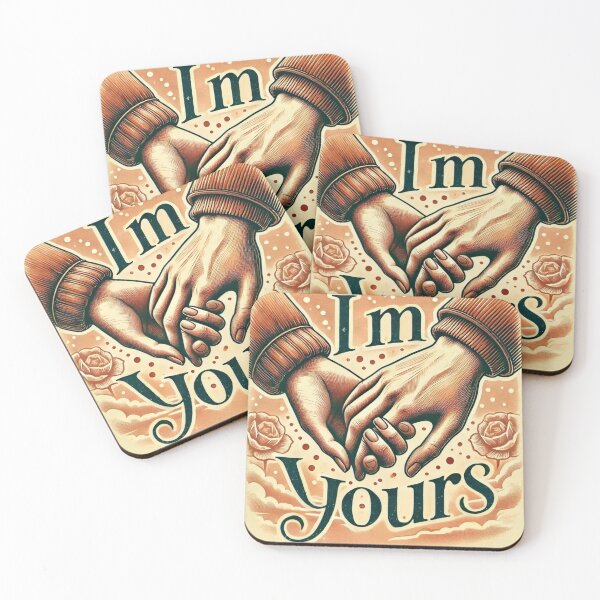 Item preview, "Minimalist Line Art of Hands Touching with 'I'm Yours'" designed and sold by ForFamily1120.