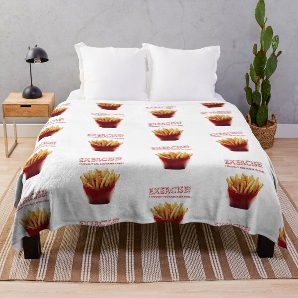Item preview, Exercise? I Thought You Said Extra Fries – Funny Foodie Quote designed and sold by TiggsnPigsArt.