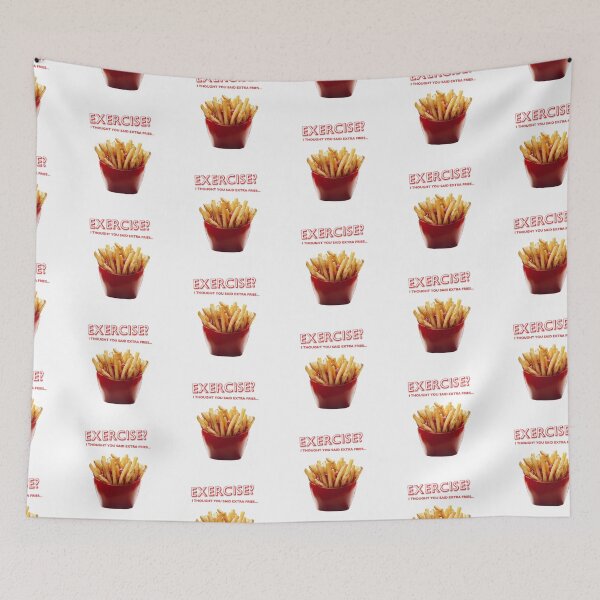 Item preview, Exercise? I Thought You Said Extra Fries – Funny Foodie Quote designed and sold by TiggsnPigsArt.