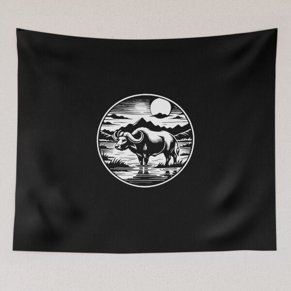 Item preview, Water buffalo design, for the fan of the wild cattle designed and sold by RetroMaritalArt.