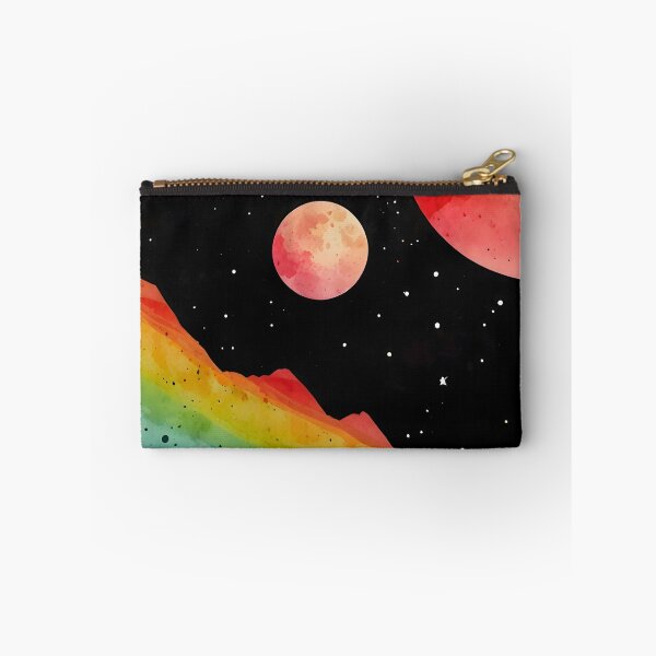 Item preview, Otherworldly Spectrum, Mystic Space Mountains, Rainbow Ridges Under Alien Skies, Watercolor Galaxy Peaks with Different Planets  designed and sold by Kintsugi99.