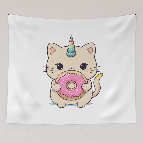 Item preview, Cute Cartoon Beige Cat With Unicorn Horn designed and sold by Aise06.