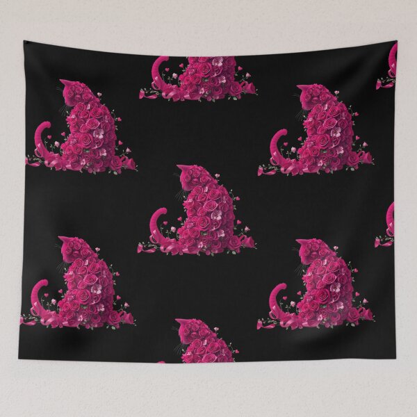 Item preview, Floral Cat Elegance – Romantic Rose Cat Design | Aesthetic & Unique Art designed and sold by DigitalTouchArt Store.
