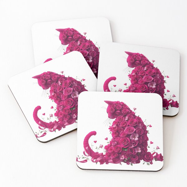 Item preview, Floral Cat Elegance – Romantic Rose Cat Design | Aesthetic & Unique Art designed and sold by DigitalTouchArt Store.
