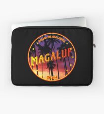 Magaluf, Magaluf tshirt, Magaluf sticker, Spain, with palmtrees, black bg Laptop Sleeve