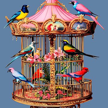 Artwork thumbnail, Vintage Carousel Birdcage by dinaaaaaah