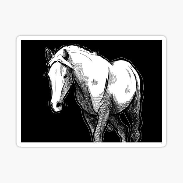 Equine Crosshatch Sticker