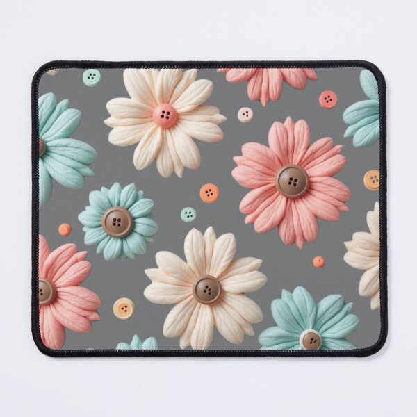 Item preview, Vintage Button Flower Pattern – Soft Pastel Aesthetic Design designed and sold by DigitalTouchArt Store.
