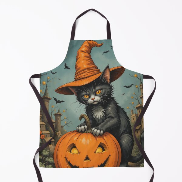 Item preview, Halloween cat Vintage Abstract Whimsical Zentangle Art designed and sold by Witty Shirts.