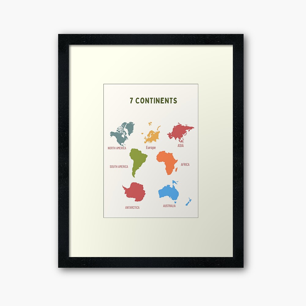 7 Continents Educational Map | Fun & Colorful Learning for Kids Poster