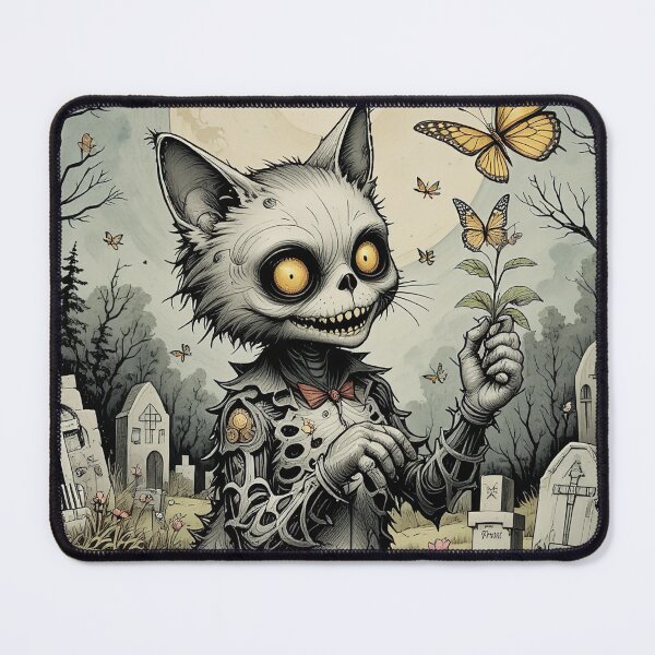 Item preview, Zombie cat Vintage Abstract Whimsical Zentangle Art designed and sold by Witty Shirts.