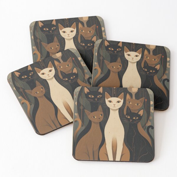 Item preview, Whimsical cats Vintage Abstract Whimsical Zentangle Art designed and sold by Witty Shirts.