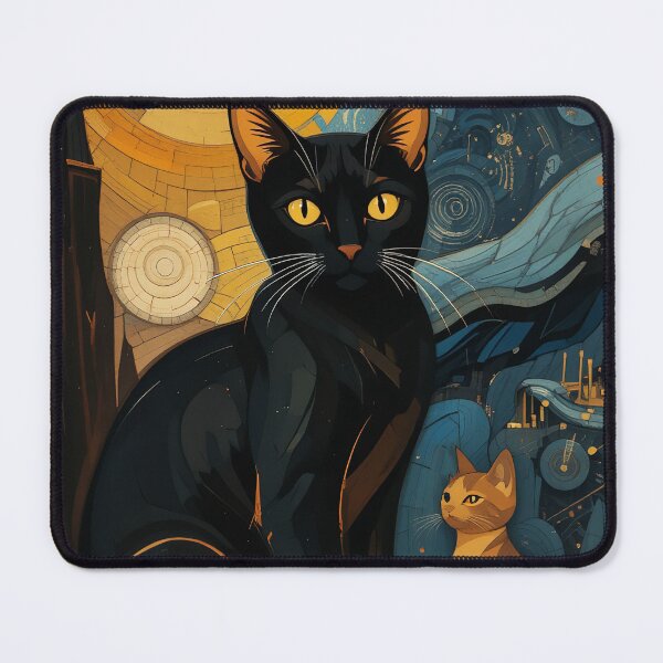 Item preview, Starry Night cat Vintage Abstract Whimsical Zentangle Art designed and sold by Witty Shirts.