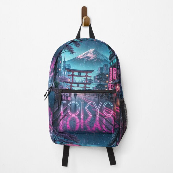Item preview, Tokyo Neon Night Art Print - Mount Fuji and Rainy Cityscape designed and sold by Witsprings.