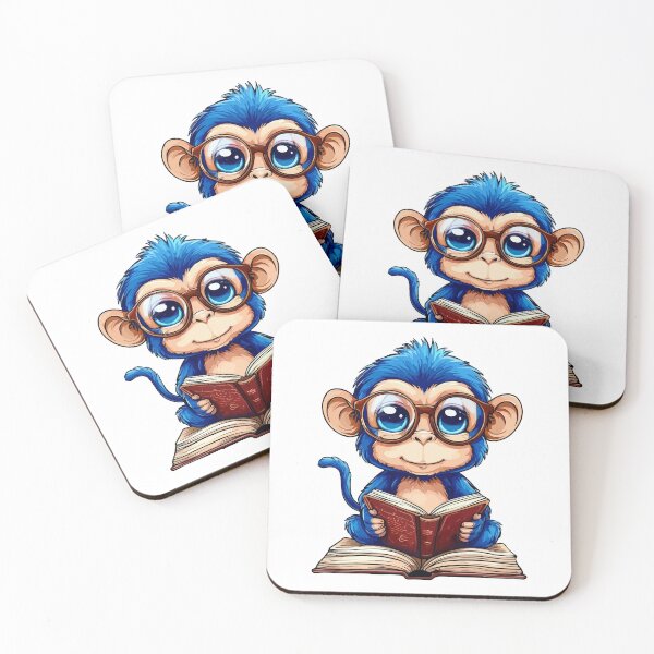 Item preview, Cute monkey in the library designed and sold by Grypis.