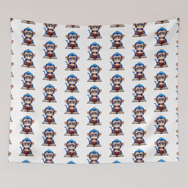 Item preview, Cute monkey in the library designed and sold by Grypis.