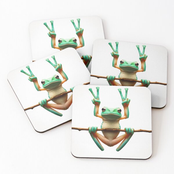 Item preview, Tree frog giving a double peace sign designed and sold by dbandaraj.