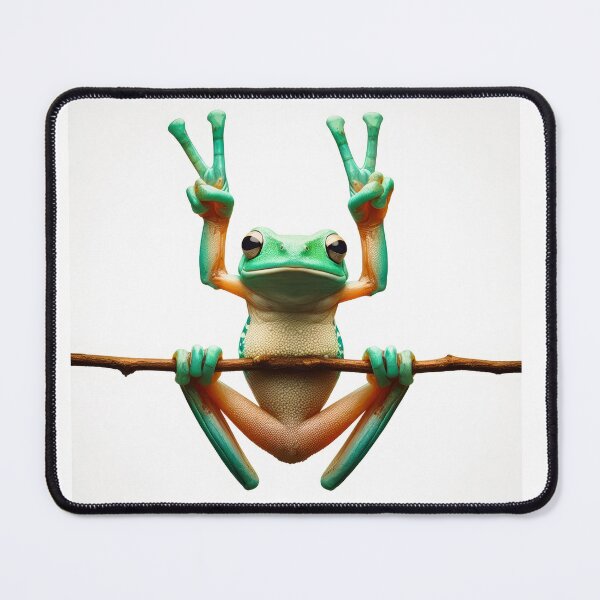 Item preview, Tree frog giving a double peace sign designed and sold by dbandaraj.