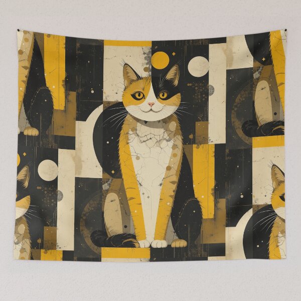 Item preview, Vintage Happy Cat Abstract Whimsical Zentangle Art designed and sold by Witty Shirts.