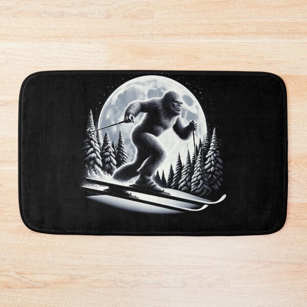 Item preview, Sasquatch Bigfoot Skiing Full Moon Skier designed and sold by Kimberley King Art  King Art.
