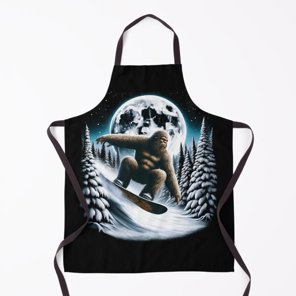 Item preview, Sasquatch Bigfoot Snowboarding Full Moon Snowboard designed and sold by Kimberley King Art King Art.