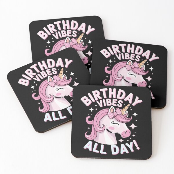 Item preview, Cute Pink Unicorn Birthday Vibes All Day Design designed and sold by Taans-Creation.