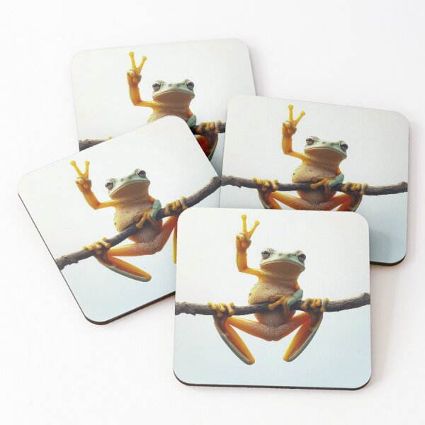 Item preview, Tree frog giving a peace sign designed and sold by dbandaraj.