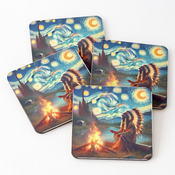 Item preview, Starry Night Campfire with Cabin designed and sold by inkNext.