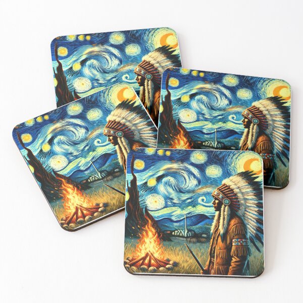 Item preview, Tribal Figure Under Starry Sky designed and sold by inkNext.