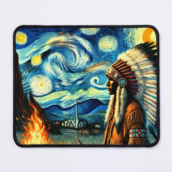 Item preview, Tribal Figure Under Starry Sky designed and sold by inkNext.