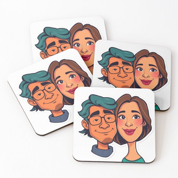 Item preview, Couple Sticker - Adorable 2D Design of a Couple Looking Straight at You designed and sold by FestivityFinds.