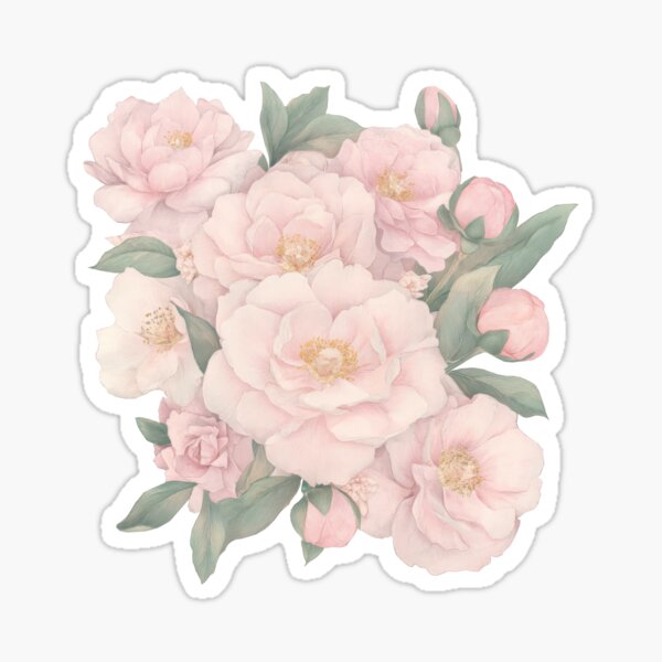 Item preview, Pink Camellia Floral Frame | Botanical Art designed and sold by BlissxPals.