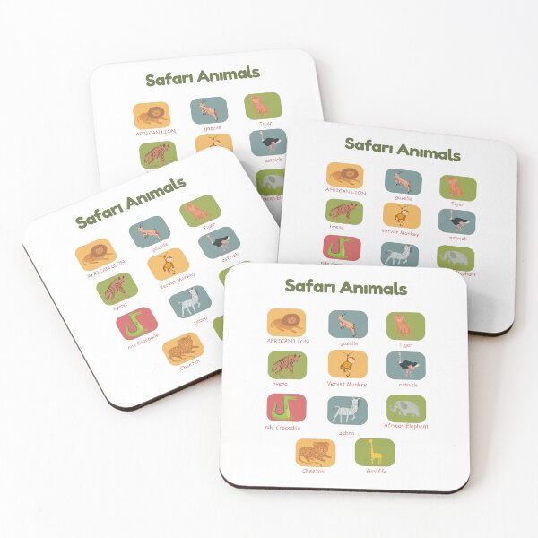 Item preview, Safari Animals - Cute & Educational Wildlife Poster for Kids designed and sold by Classkaar.