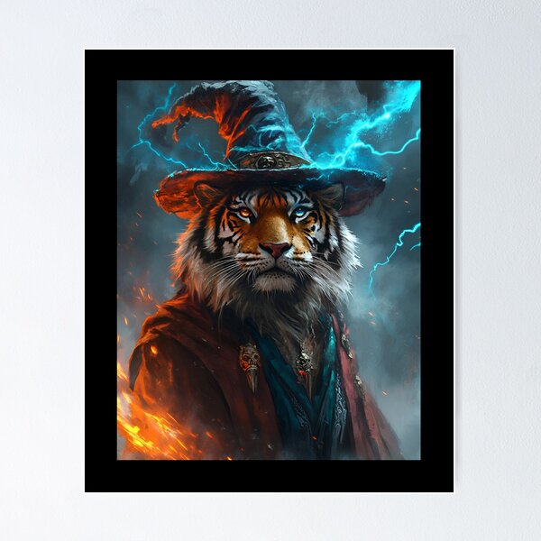 Item preview, Gothic Magical Tiger Wizard Hat designed and sold by RockFireMerch.
