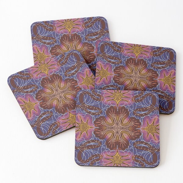 Item preview, Pink and red water flowers abstract pattern  designed and sold by n1ckeatsyarn.