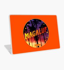 Magaluf, Magaluf poster, tshirt, Spain, with palmtrees, orange bg Laptop Skin
