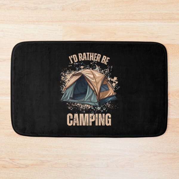 Item preview, I'd Rather be Camping (Tan/Blue) designed and sold by BLTeesNmore.