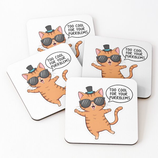 Item preview, Too Cool for Your Purrblems - Funny Cat Sticker designed and sold by JossDesign15.