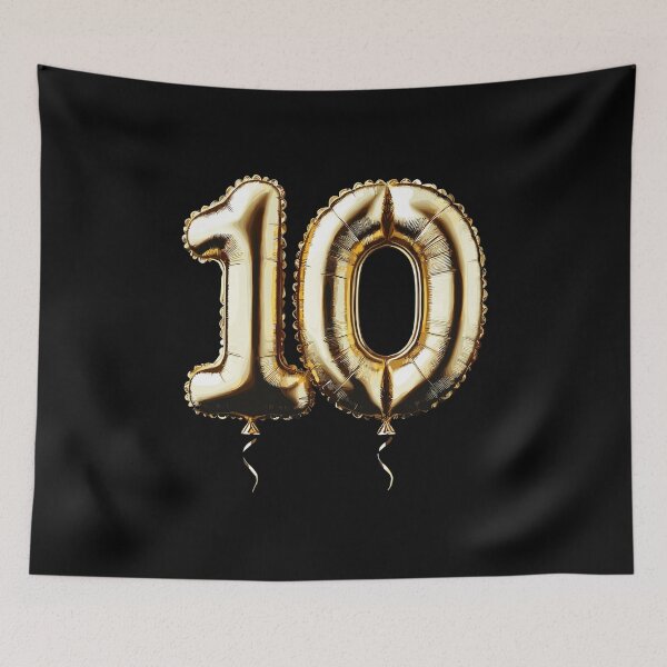 Item preview, 10 Years Gold Balloon Foil Balloon Gift designed and sold by Pineapple-Tree.