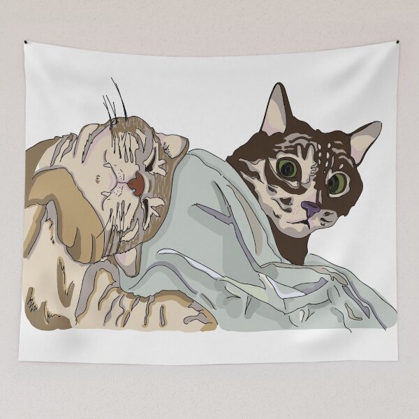 Item preview, Two Cats Under The Sheets designed and sold by lidia lonskih.