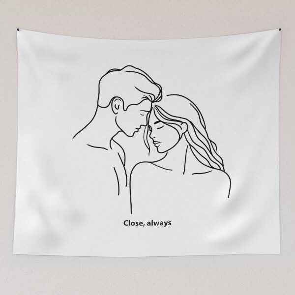 Item preview, minimalist romantic line art - Black  designed and sold by MaryAura.