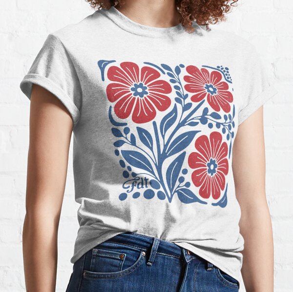 Vista previa del artículo con la obra «FDT floral sutil anti Trump», diseñado y vendido por BeansterNL.