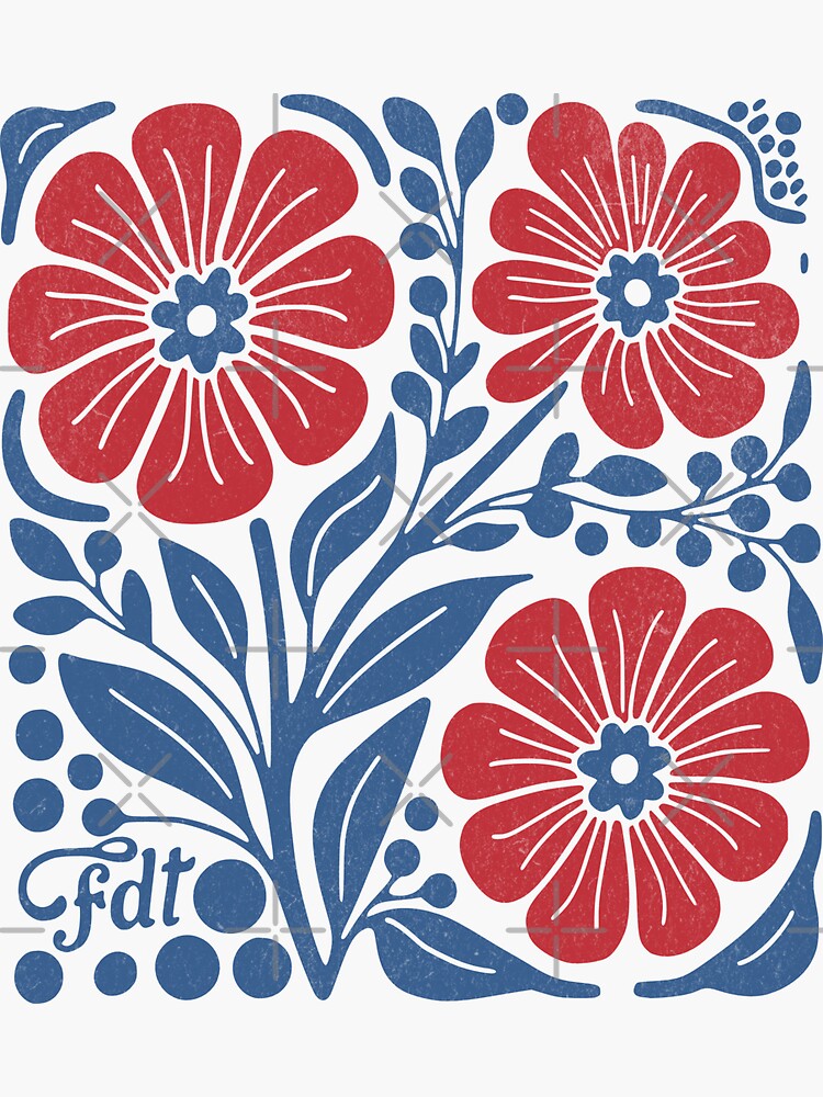 Thumbnail 3 of 3, Sticker, Subtle Anti Trump Floral FDT designed and sold by BeansterNL.