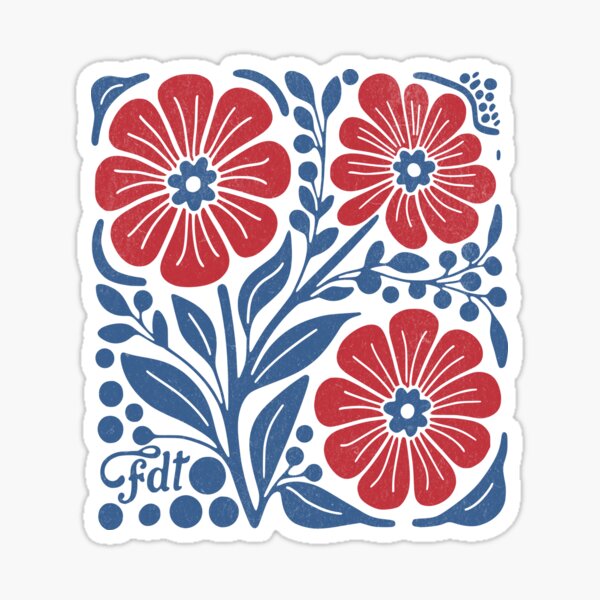 Vista previa del artículo con la obra «FDT floral sutil anti Trump», diseñado y vendido por BeansterNL.