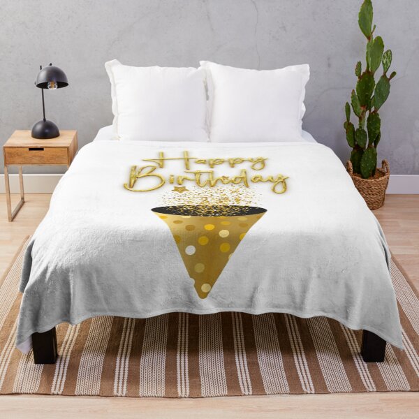 Item preview, Happy Birthday Gold Text with Confetti Perfect Birthday Gift designed and sold by SimpleUla.