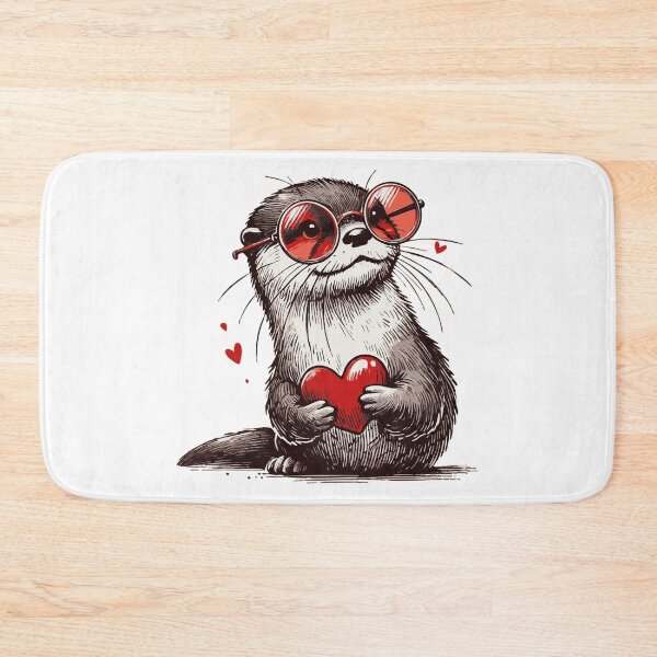 Item preview, Otter Happy Valentines Day designed and sold by TomFrontierArt.