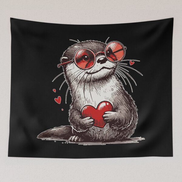 Item preview, Otter Happy Valentines Day designed and sold by TomFrontierArt.
