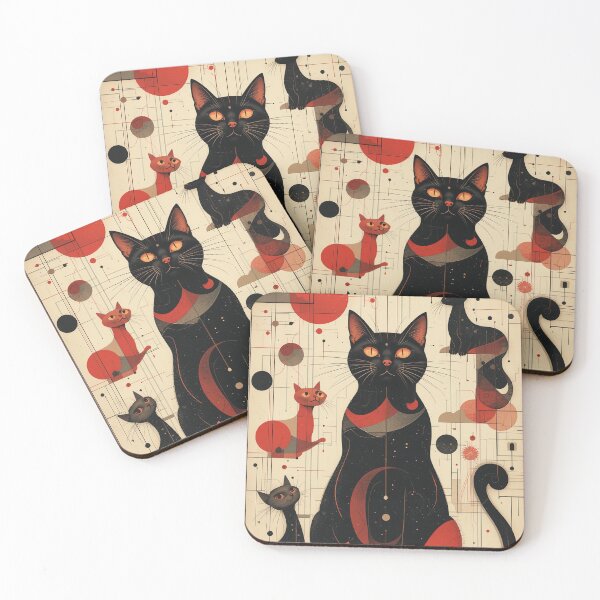 Item preview, Black Cats Vintage Abstract Whimsical Zentangle Art designed and sold by Witty Shirts.